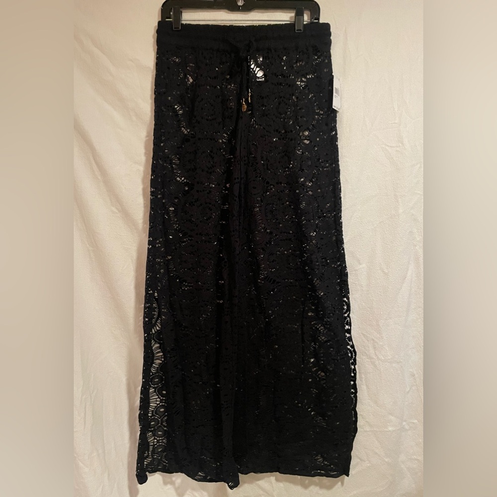 Sunshine79 Black Lace Swim Cover-Up Pants with ties